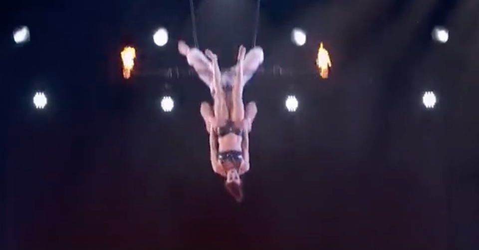 A husband and wife duo’s terrifying trapeze performance went terribly wrong on America’s Got Talent. Photo: America’s Got Talent