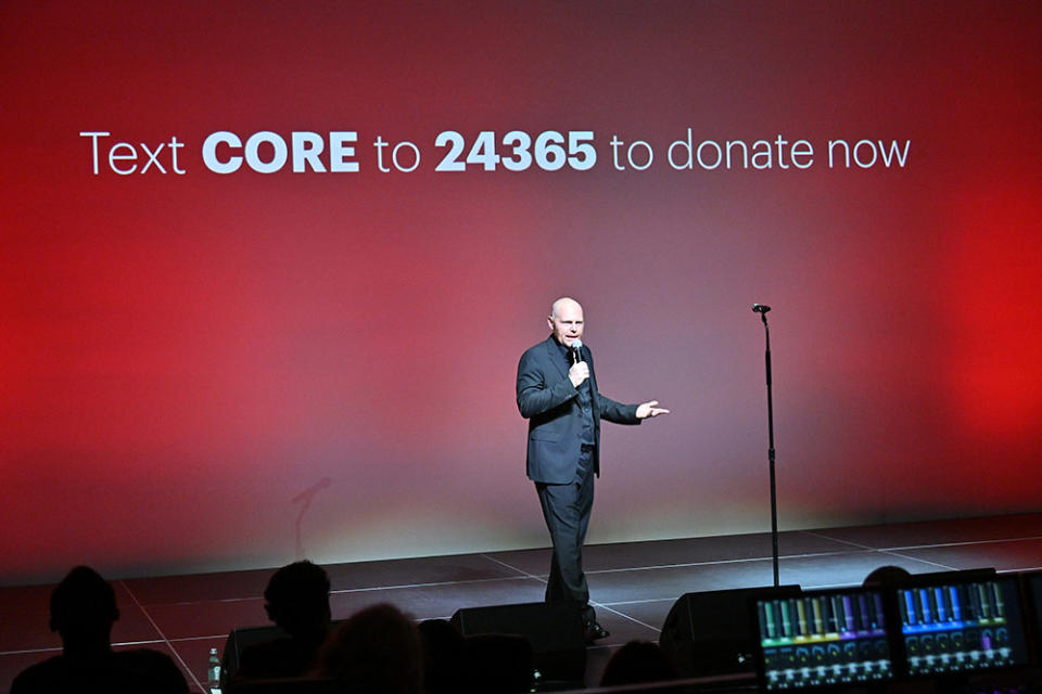 Bill Burr speaks during CORE's Pre-Oscars Benefit: An Evening Supporting Communities In Crisis at Ross House on March 05, 2024 in Los Angeles, California.