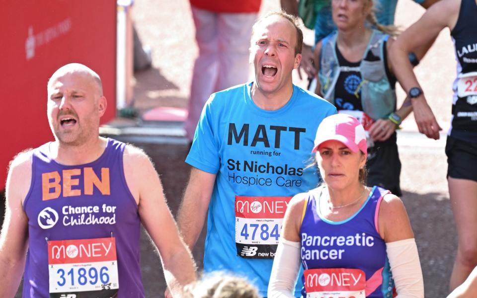 Matt Hancock completes the 2021 London Marathon - Karwai Tang/WireImage