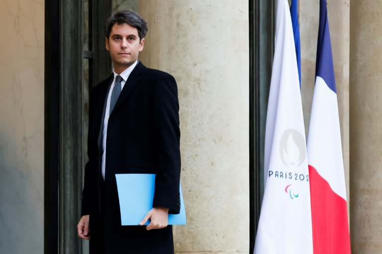 Le Premier ministre Gabriel Attal à l'Elysée à Paris, le 12 janvier 2024 (Ludovic MARIN)
