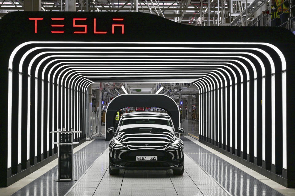 Tesla puts German factory production on hold as Red Sea attacks disrupt