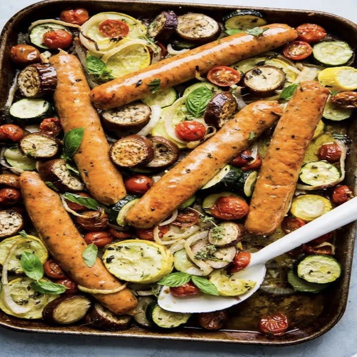 Perfect for summer or spring, the vegetables make this dish feel light and bright, while the sausage adds the perfect amount of savory to help make this a completely satisfying meal.Recipe: Sheet Pan Ratatouille