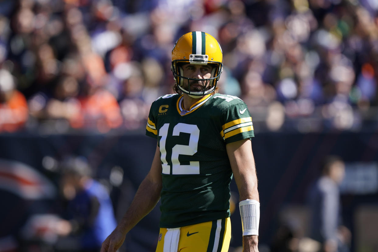 Aaron Rodgers trash-talked the Chicago Bears while leading the Green Bay Packers past them yet agani. (AP Photo/Nam Y. Huh)