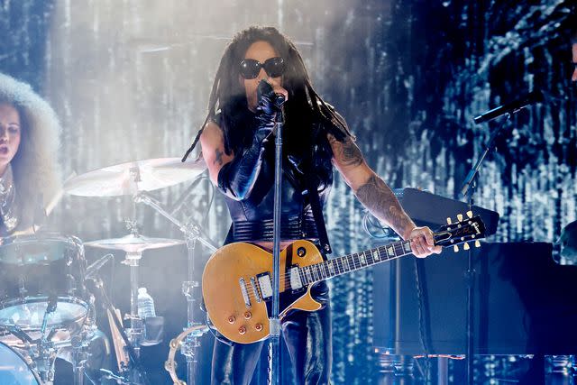 <p>Trae Patton/NBC via Getty</p> Lenny Kravitz performs at the People's Choice Awards in Santa Monica on Feb. 18, 2024