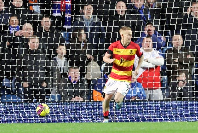 Rangers boss Michael Beale instructed his players to allow Partick Thistle's Scott Tiffoney, pictured, to score in an incident packed Scottish Cup clash. Rangers survived a scare to win 3-2 (Steve Welsh/PA)