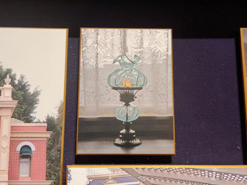 photo of the original lamp from walt disney's apartment on main street usa in disneyland