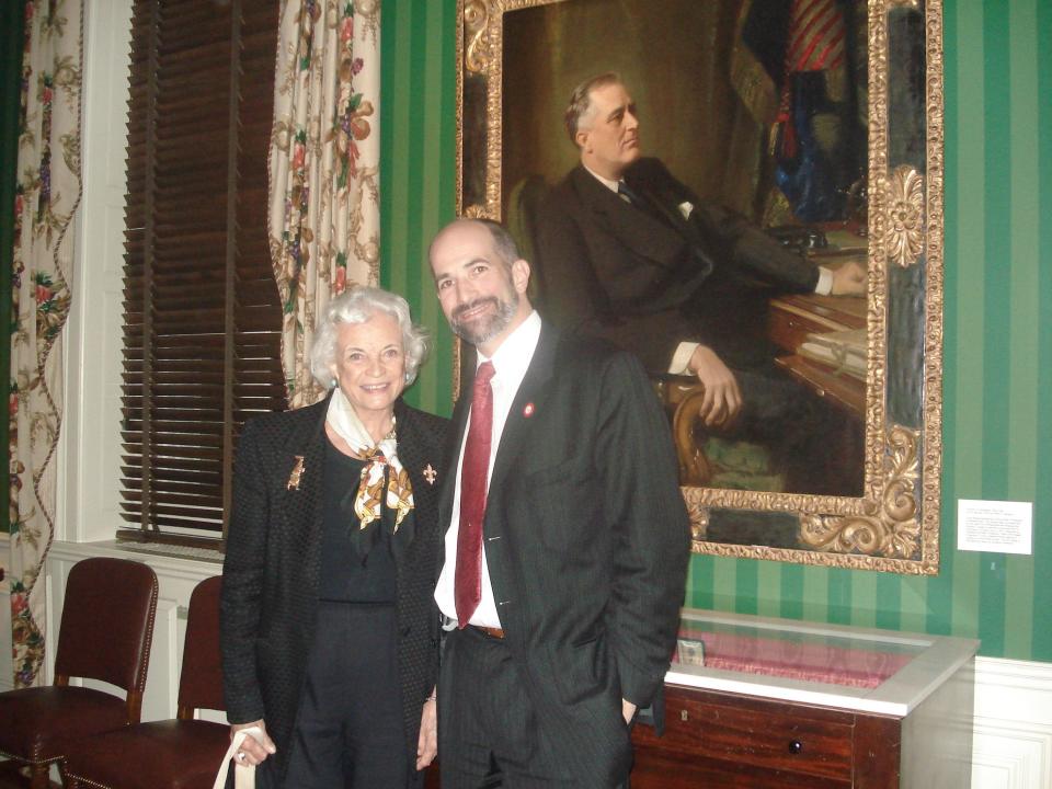 U.S. Supreme Court Associate Justice Sandra Day O'Connor with Dr. Michael C Caldwell at the FDR Library in Hyde Park, New York on November 11, 2007.