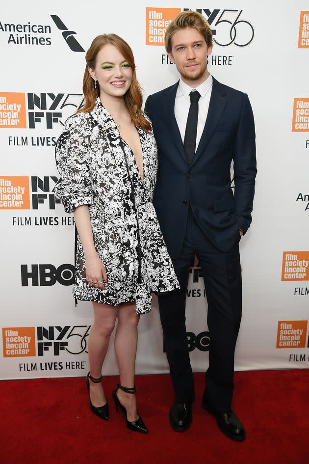 Emma Stone and Joe Alwyn at the New York premiere of 