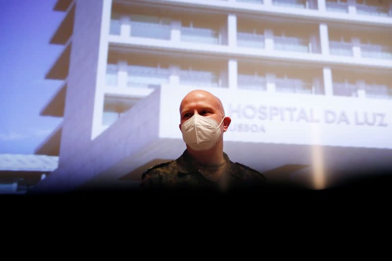 FILE PHOTO: German doctors hold a news conference at Hospital da Luz in Lisbon