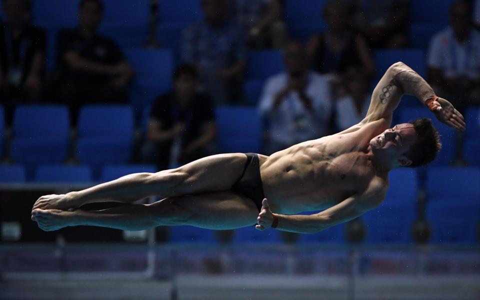 Britain's Thomas Daley competes in the men's 10m platform diving final during the 2019 World Championships