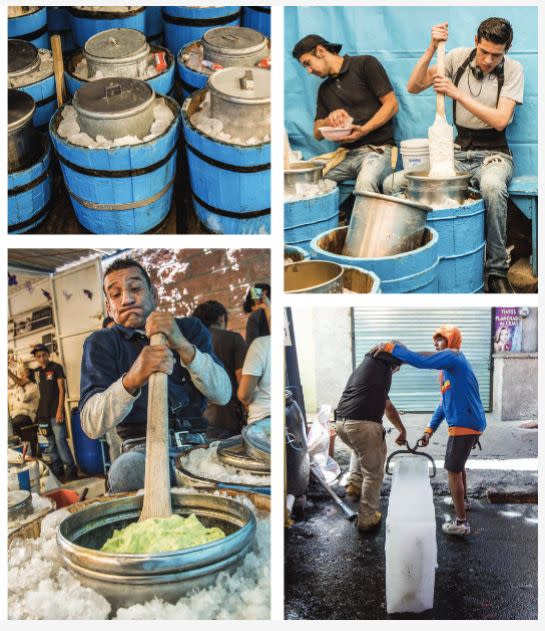 Traditional Mexican ice cream being churned. (Photo: Gomez Carbajal)