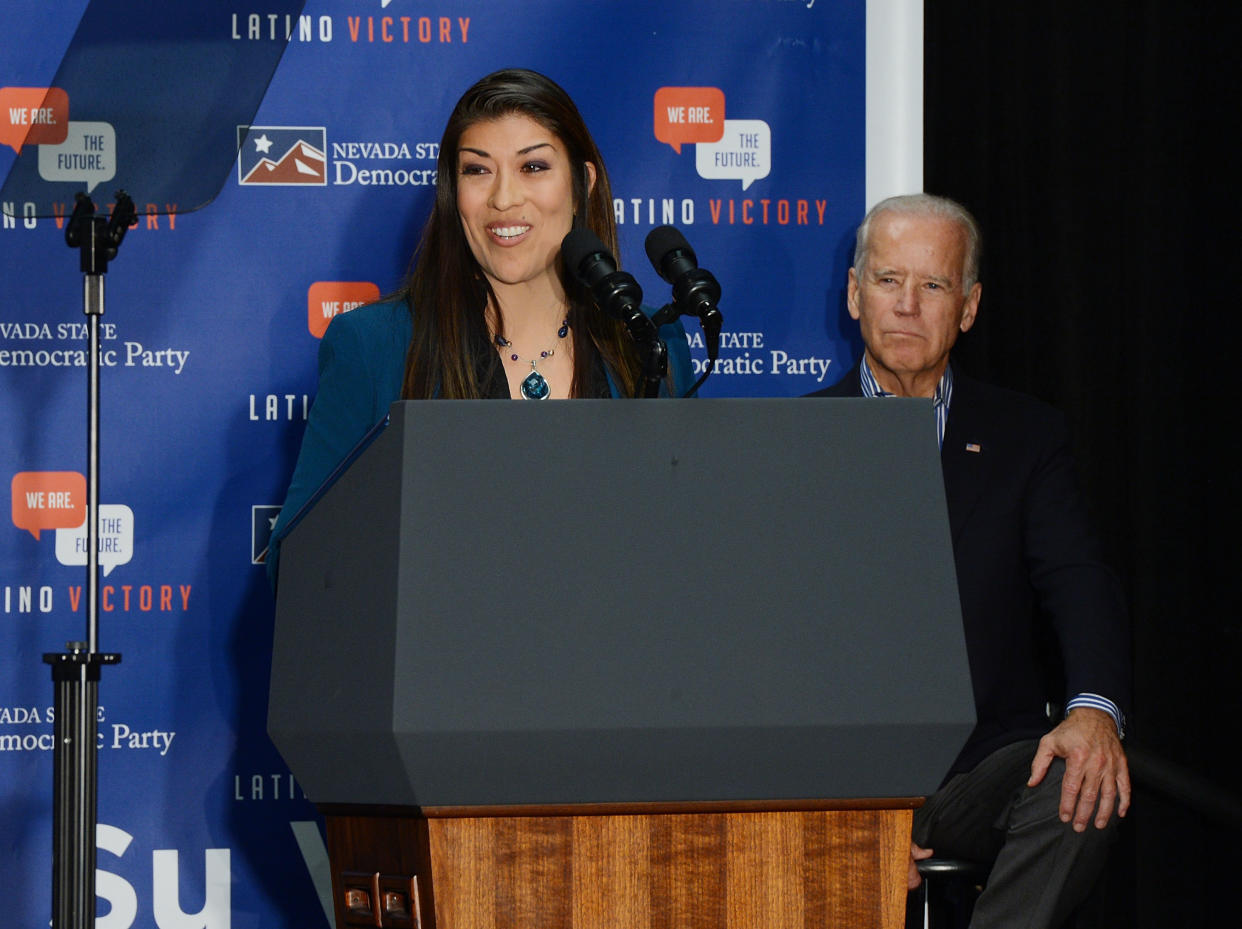 Former Nevada Assemblywoman Lucy Flores says an unwanted kiss from Joe Biden made her feel her feel &ldquo;uneasy, gross, and confused.&rdquo; (Photo: Denise Truscello via Getty Images)