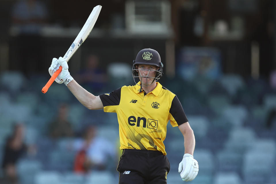 Cameron Bancroft celebrates.