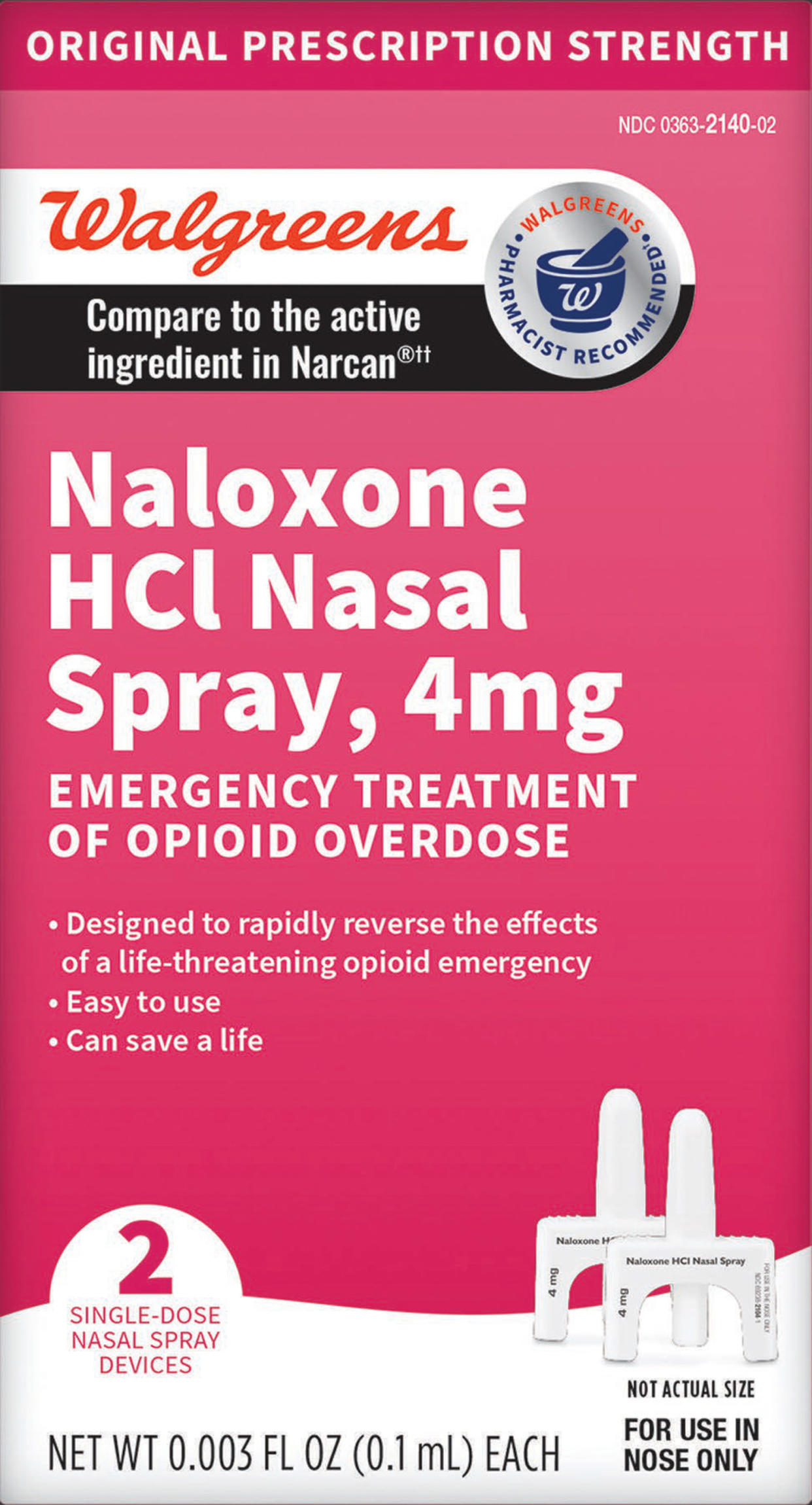 Naloxone box from Walgreens. (Walgreens)