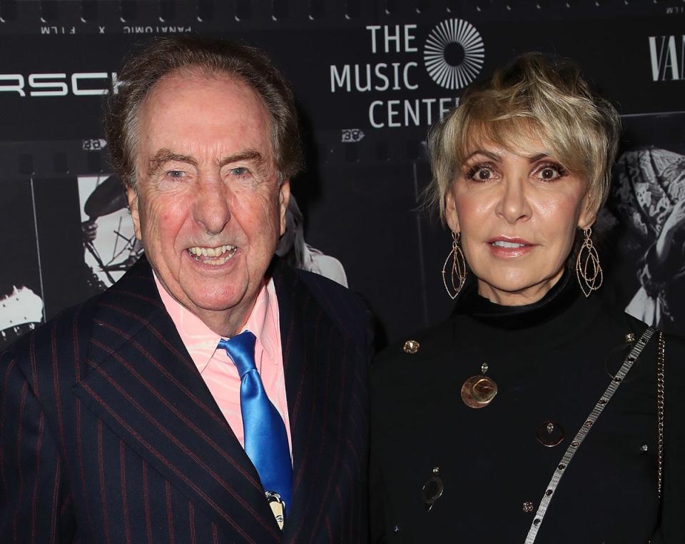 Eric Idle, pictured with wife Tania, explained why he kept his cancer diagnosis a secret (David Livingston/Getty Images)