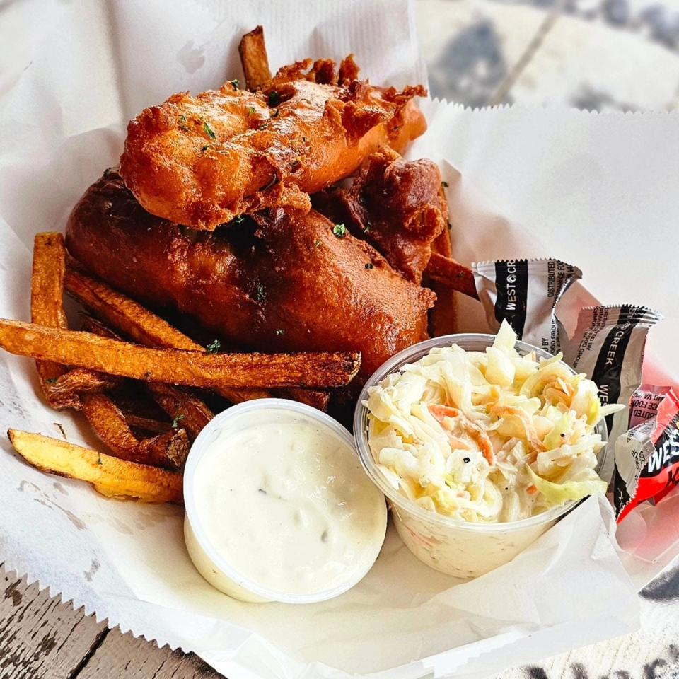 New Groove Artisan Brewery, located at 4078 SC-9, in Boiling Springs, offers beer battered, Pollock on Fridays with a side of creamy slaw and hand-cut truffle fries. Everything provided is homemade, from the batter to the tarter sauce.