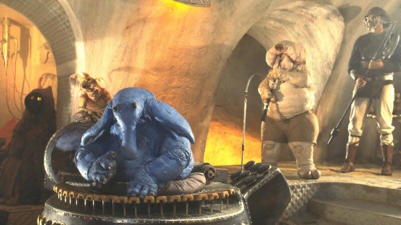 Max Rebo (center) keeps the denizens of Jabba's palace entertained in "Return of the Jedi."