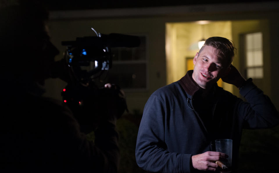 Richard Spencer is interviewed by the HuffPost in a remote location outside Gainesville, Florida, on Oct. 18. (Photo: Chris McGonigal/HuffPost)