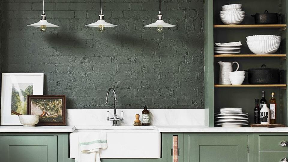 green kitchen cabinet ideas rustic with builtin storage