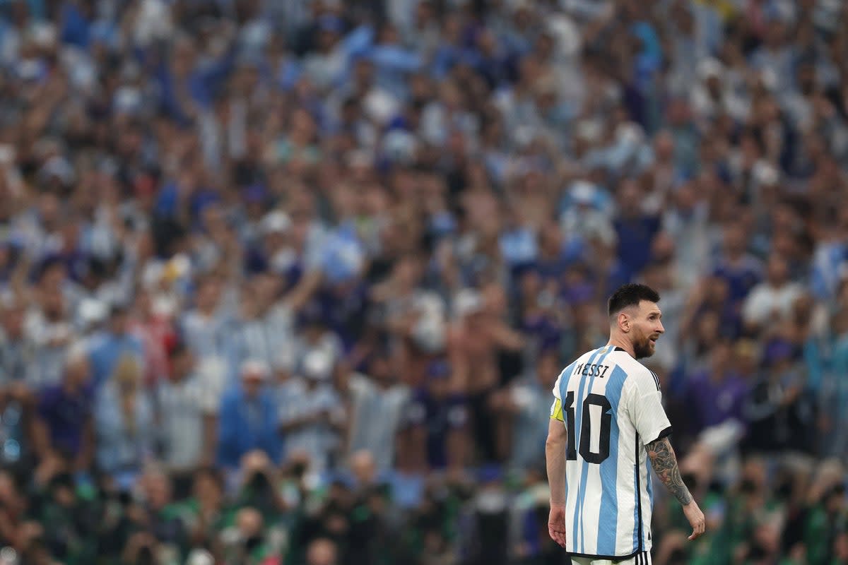 Fans watch on as Lionel Messi plays in the World Cup semi-final (Getty Images)
