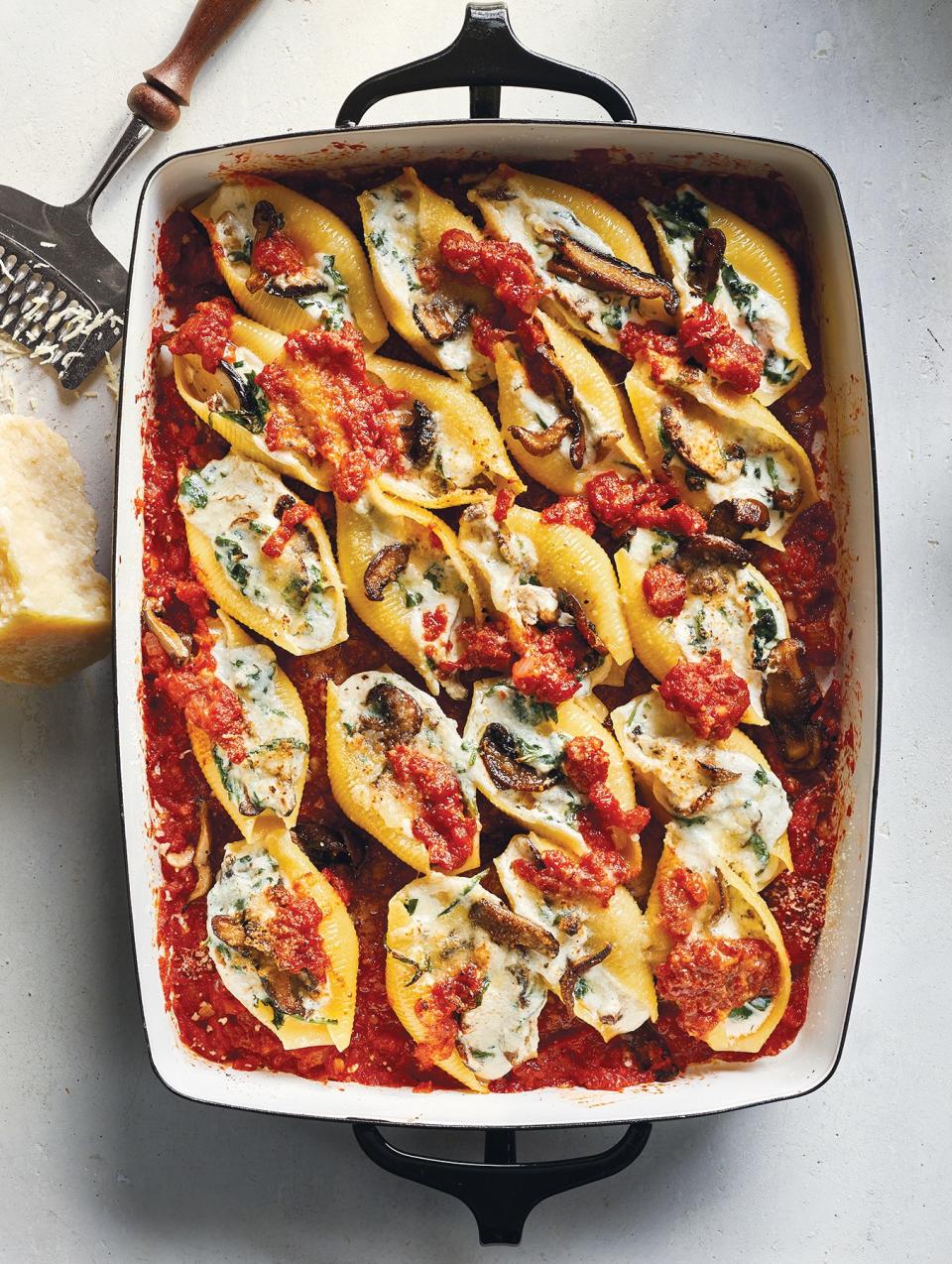 Wild Mushroom  and Spinach  Stuffed Shells