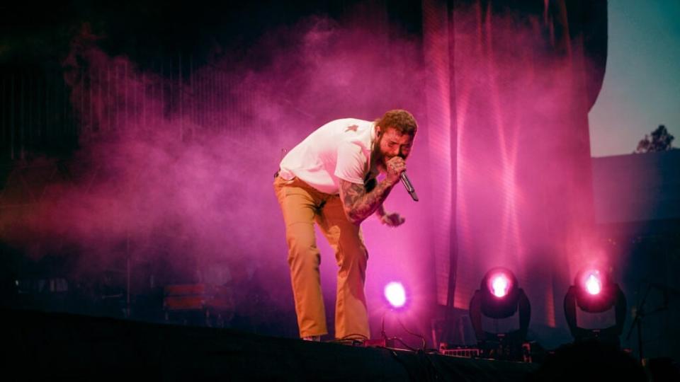 Post Malone performs at the 2023 BottleRock music festival in Napa, Calif.