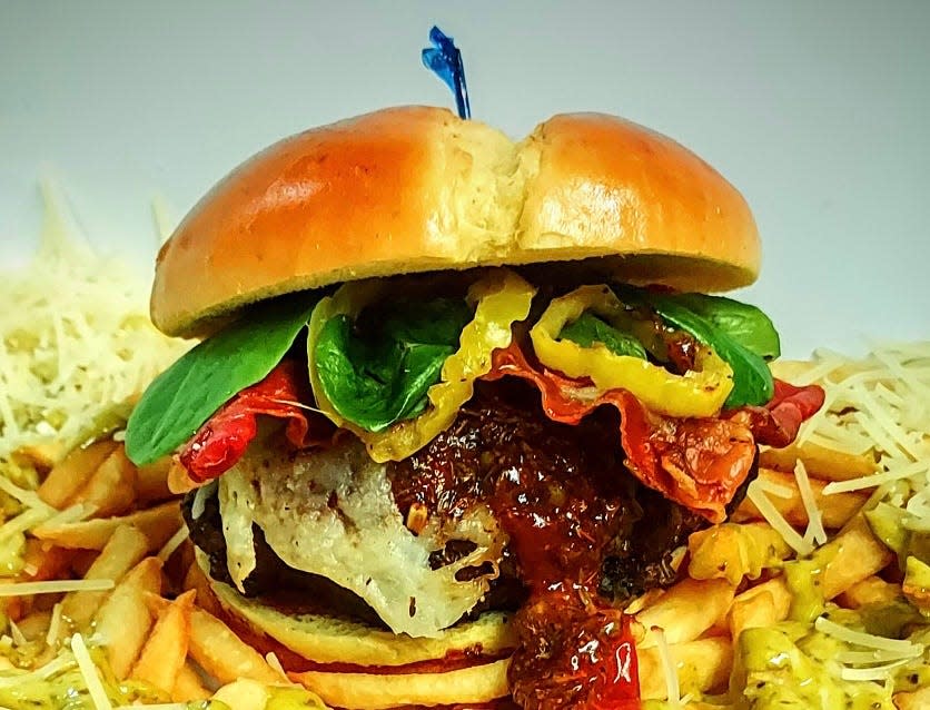 Falls Landing's Mario Burger for the 2023 Downtown Sioux Falls Burger Battle.