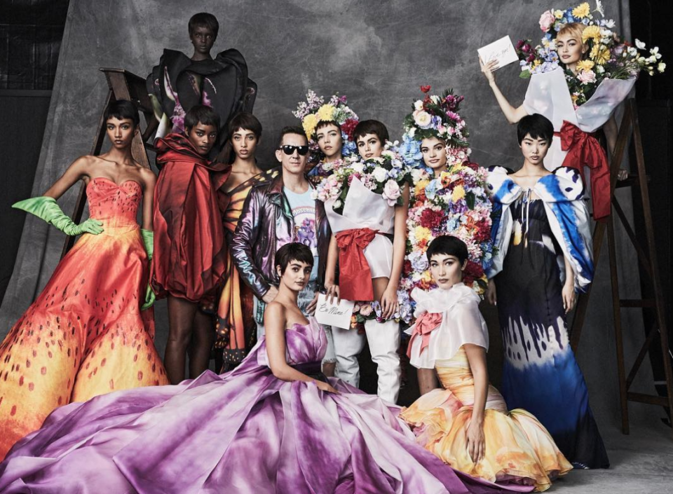 <p>Squad goals were in full bloom at Moschino. <em>[Photo: Jeremy Scott/ Instagram]</em> </p>