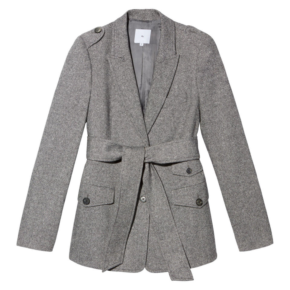 <p>The Pattner Peak lapel blazer</p>