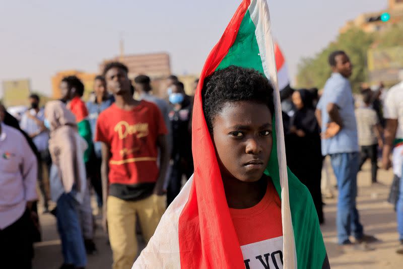 FILE PHOTO: FILE PHOTO: Protesters march during a rally against military rule