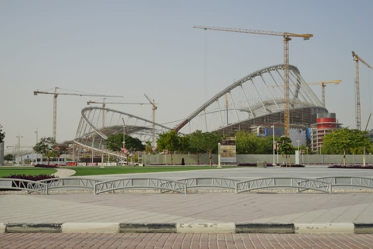 <span class="caption">Qatar has faced criticism of the conditions of labourers building stadiums for the 2022 football world cup.</span> <span class="attribution"><span class="source">via shutterstock.com</span></span>