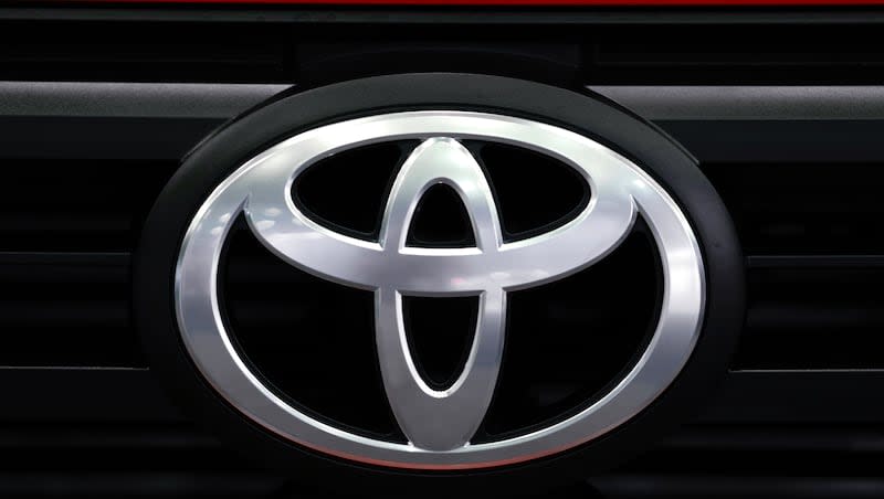 A Toyota logo is shown at the North American International Auto Show in Detroit, Wednesday, Sept. 13, 2023. Toyota, which signed on with the IOC in 2015 as one of 15 worldwide sponsors in what’s known as The Olympic Partners or TOP program, will not renew its contract after the 2024 Summer Games in Paris.