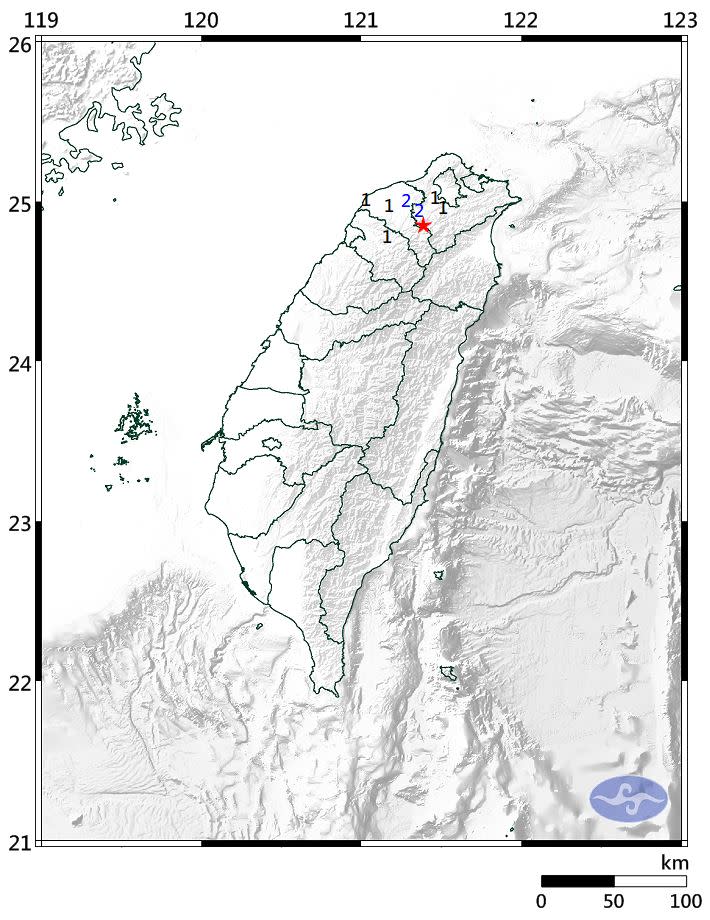 新北三峽4月10日凌晨發生規模3.4有感地震。（圖／擷取自氣象局網站）