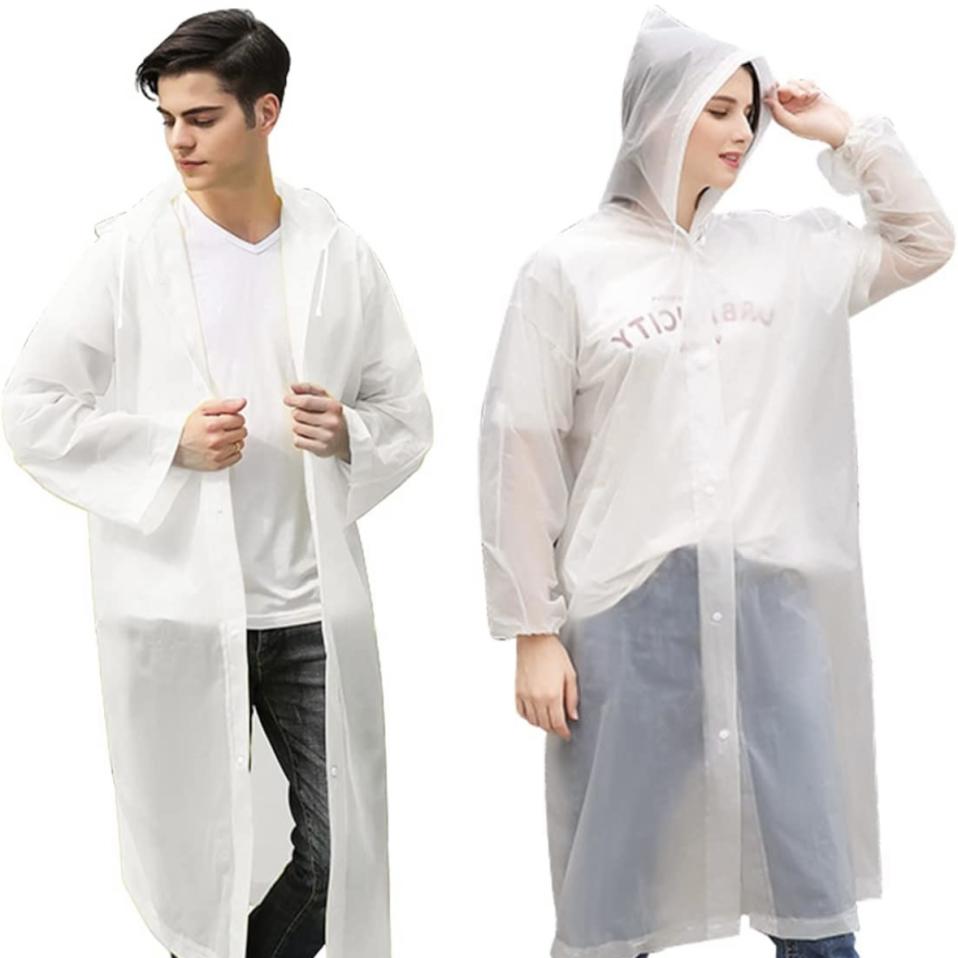 2 pack impermeables blancos para lluvia reutilizables