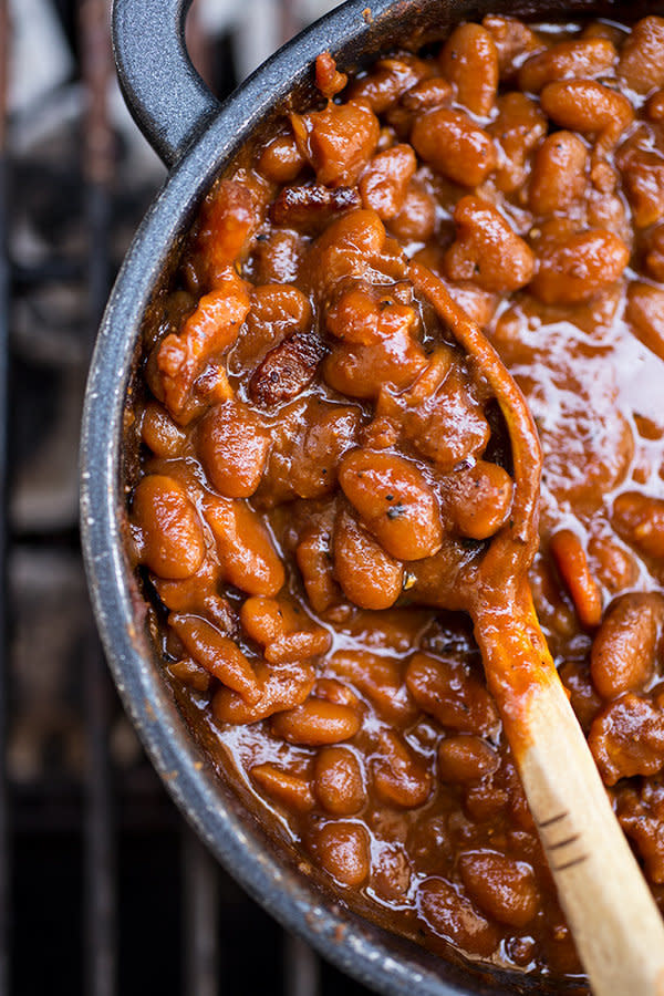 <strong>Get the <a href="http://thecozyapron.com/cozy-bbq-buddy-smoky-bourbon-baked-beans-and-busting-out-those-vinyl-tablecloths/" target="_blank">Sweet ‘n Smokey Bourbon “Baked” Beans with Thick-cut Apple Smoked Bacon, Maple & Cracked Black Pepper</a> recipe from The Cozy Apron</strong>