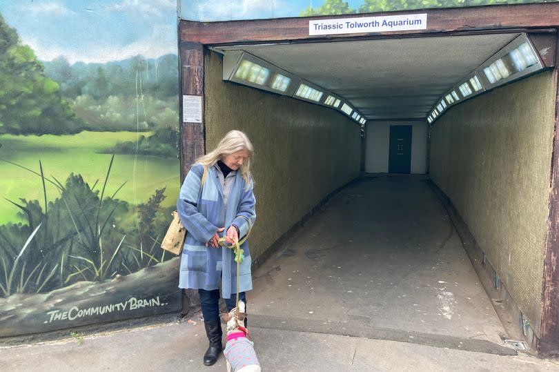 Julie Cottrell, 72, at the subway under Tolworth Roundabout, Surbiton