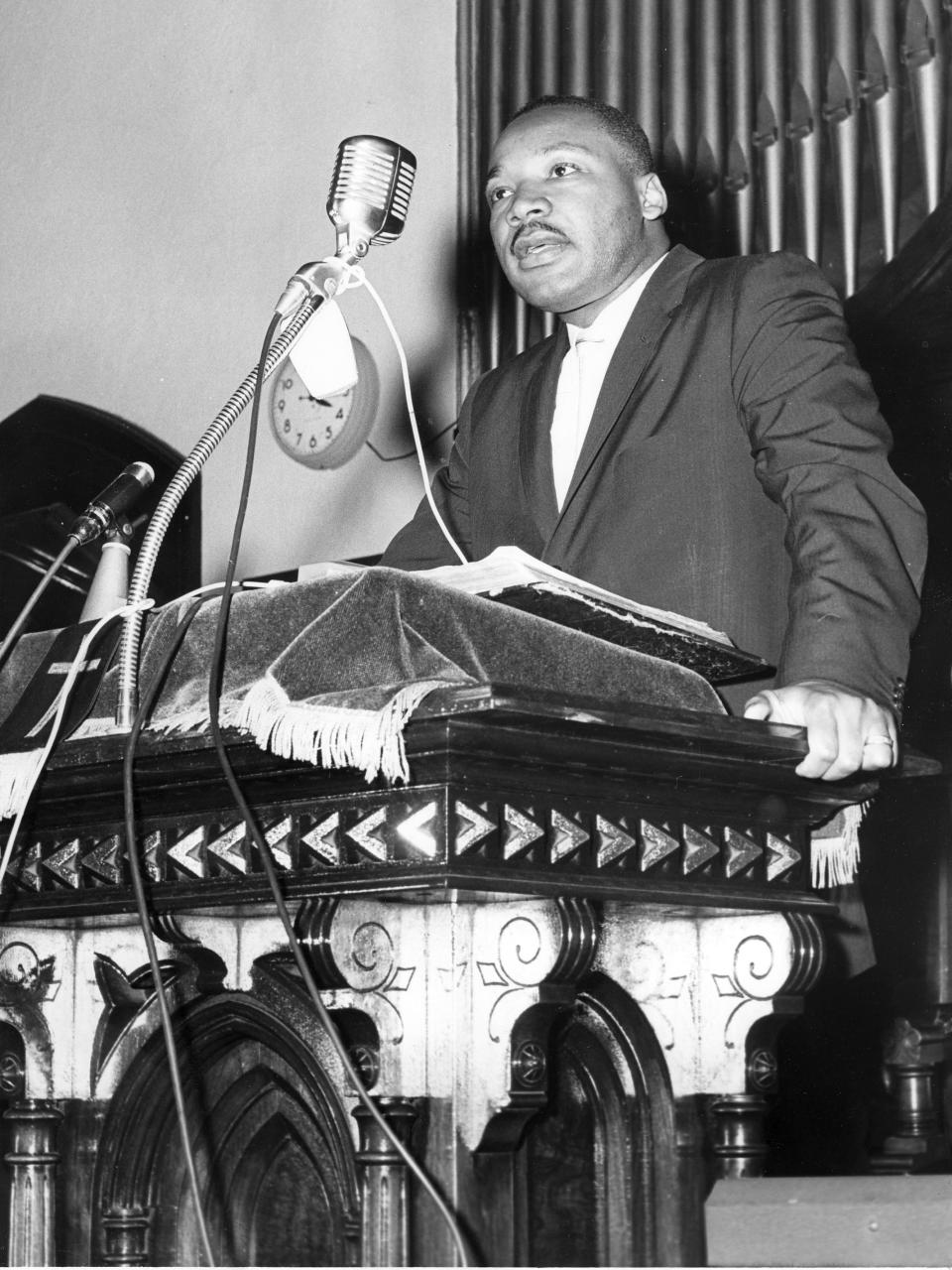Dr. Martin Luther King Jr. speaking in Louisville, Ky., in 1961.
