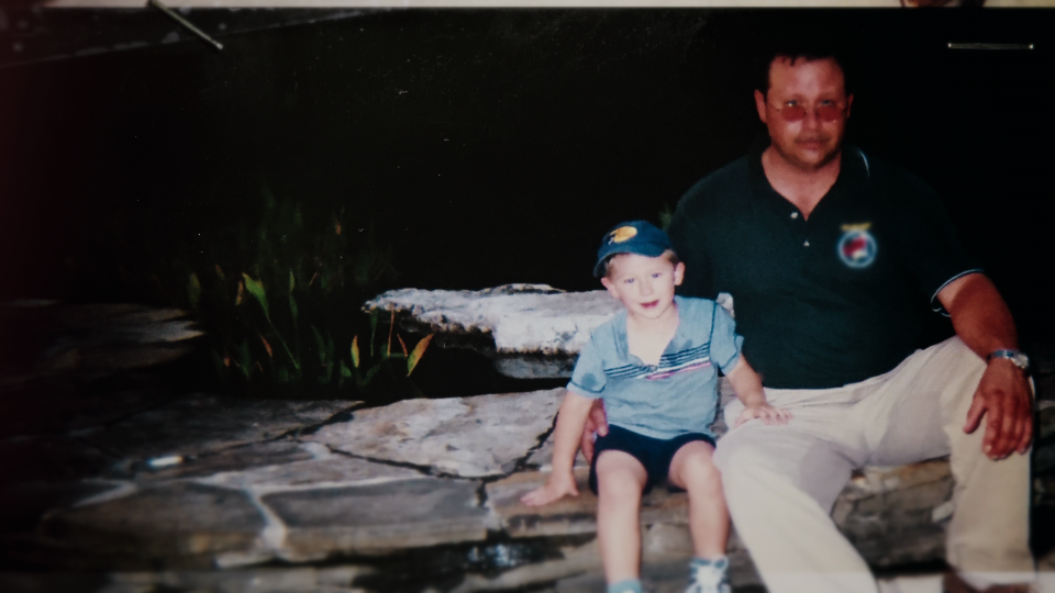 A young Anthony Templet, with his father, Burt Templet. Both are at the center of Netflix's new docuseries, "I Just Killed My Dad."