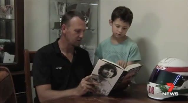 Brock with his dad Greg. Source: 7 News