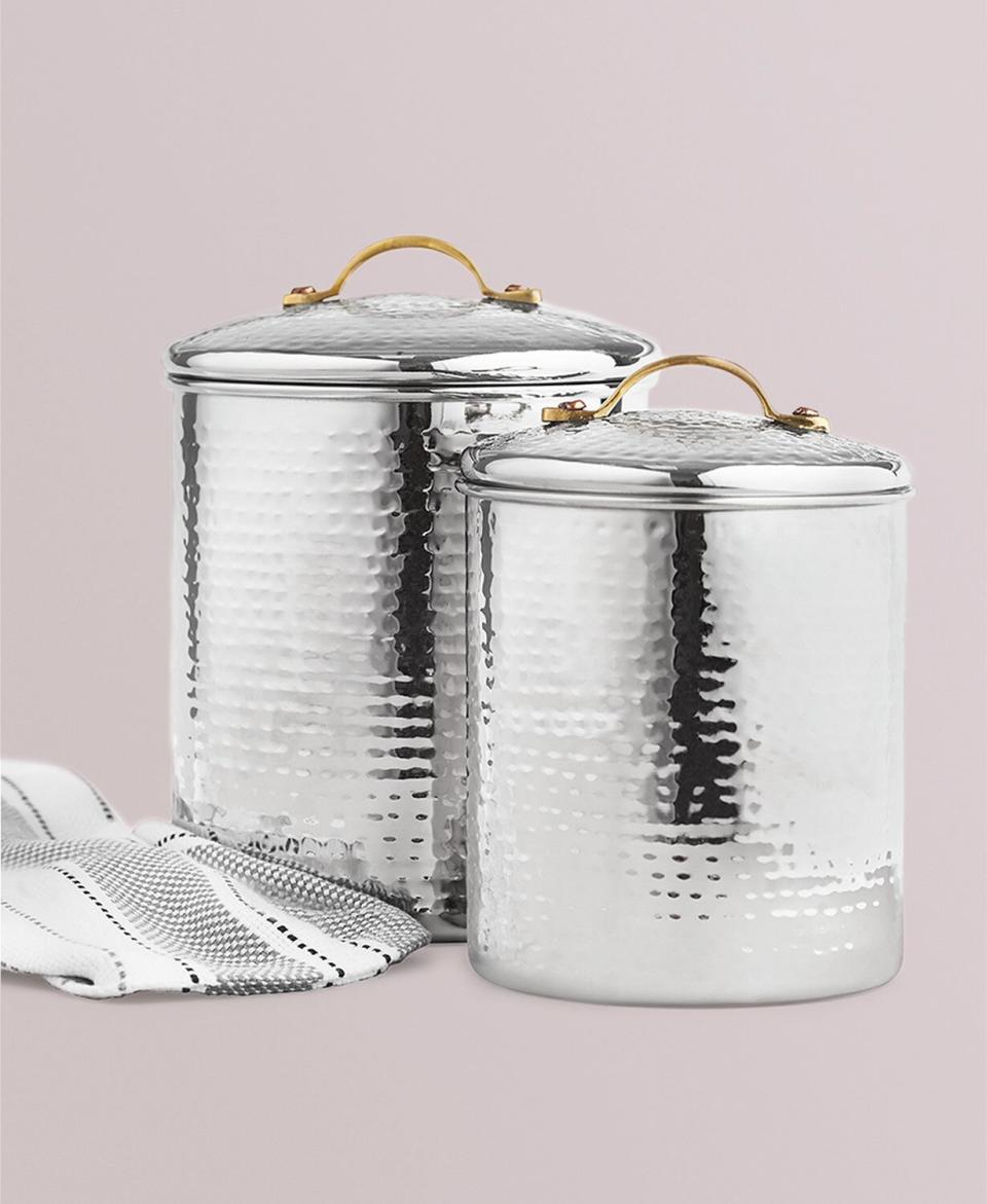 Martha Stewart Collection Hammered Stainless Steel Canisters