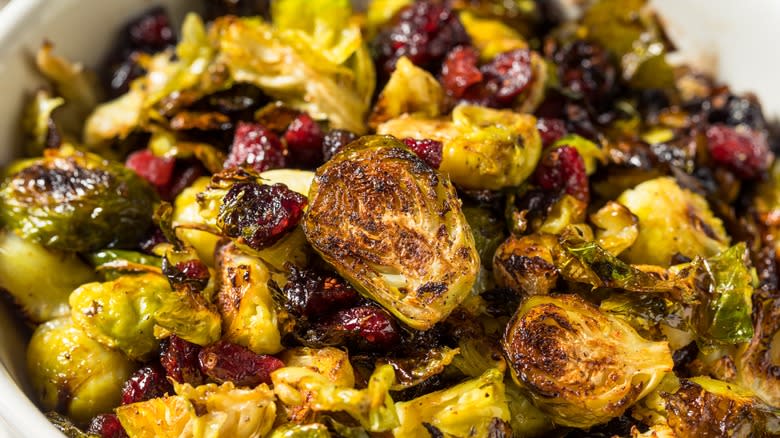 Brussels sprouts with dried cranberries