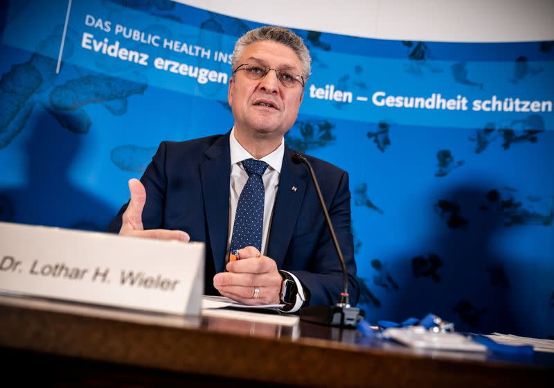 Senior German health official Wieler holds weekly briefing on pandemic in Berlin