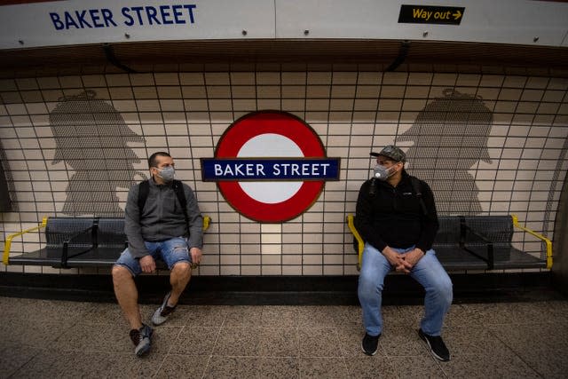 Two men in face masks