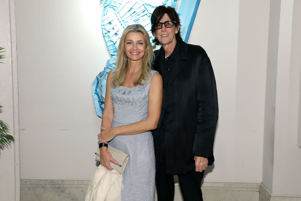 Paulina Porizkova and Ric Ocasek photographed together on May 11, 2018, in New York City. (Photo: Taylor Hill/Getty Images for The Art Students League of New York) 