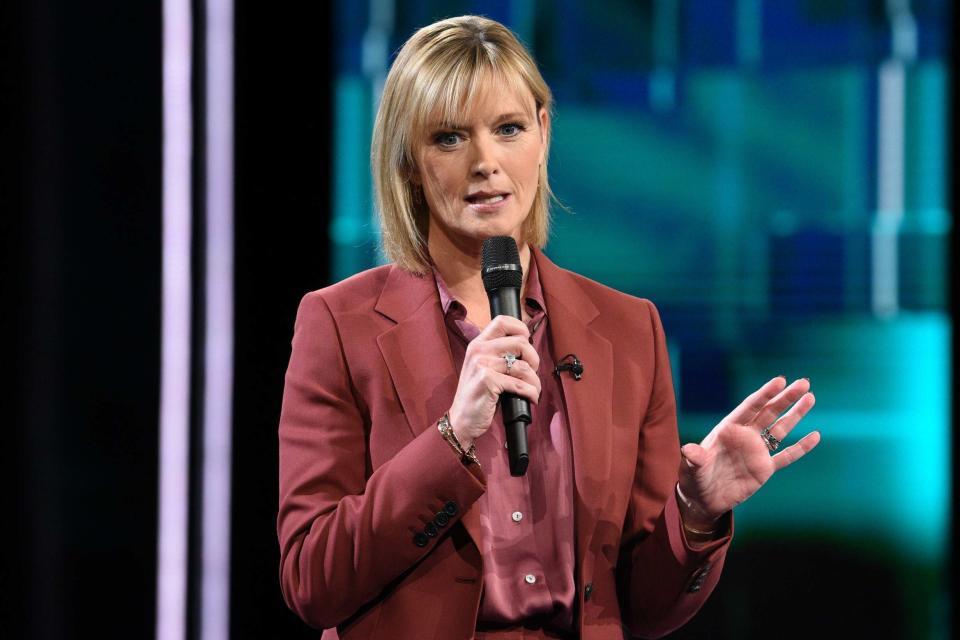 Newsreader Julie Etchingham has divided opinion following the ITV leaders' debate (ITV via Getty Images)