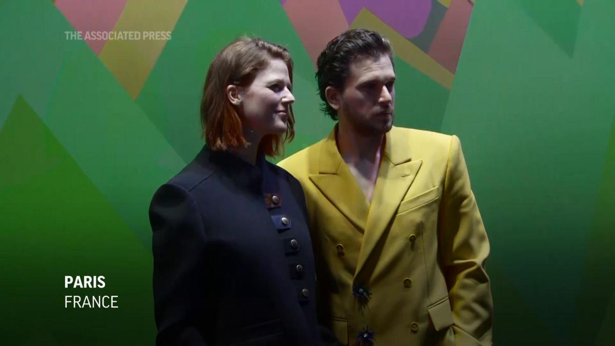 J-Hope, Rosalia, Rose Leslie, Kit Harington attend the Louis Vuitton  presentation during Paris Fashion Week