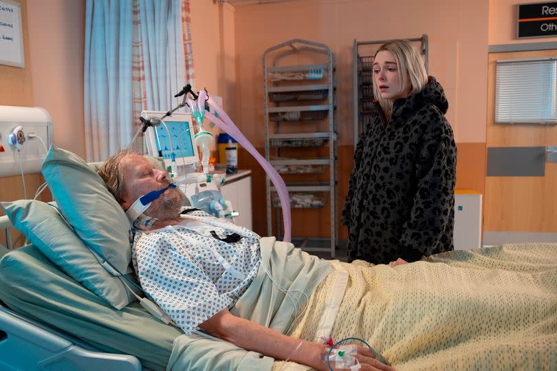 Lauren visited Roy after he was rushed to hospital after suffering a heart attack -Credit:ITV
