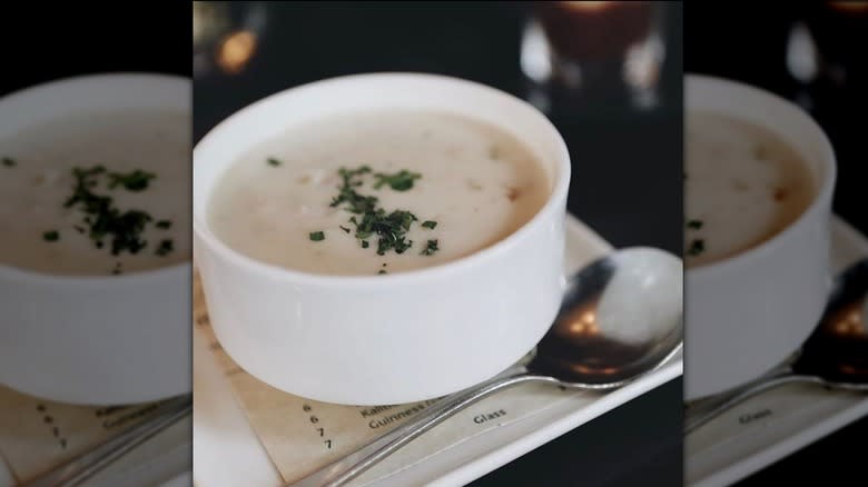 Cup of clam chowder