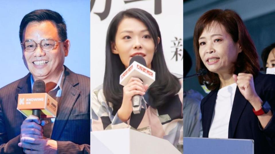 新竹市長參選人林耕仁（左）、高虹安（中）、沈慧虹（右）。（圖／翻攝自林耕仁、高虹安、沈慧虹臉書）