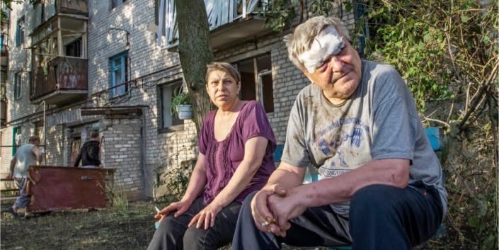 Nadiya and Valeriy were injured during the Russian shelling of Chasiv Yar, Donetsk Oblast